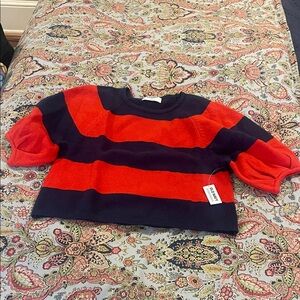 Old Navy Red and Navy Striped Sweater